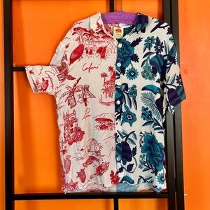 FARM Rio Red and Blue Patterned Women's Top